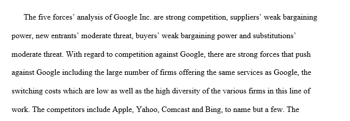 Google's competitive position in the industry