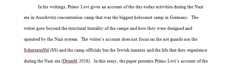 HOLOCAUST ANALYTICAL ESSAY