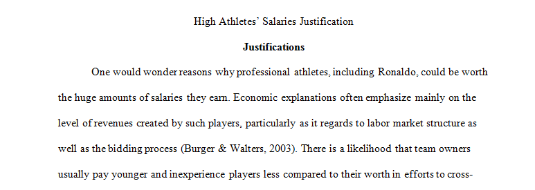 High Athletes’ Salaries Justification 