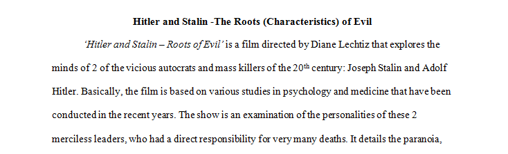 Hitler and Stalin -The Roots of Evil