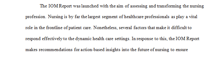 influence of the IOM report