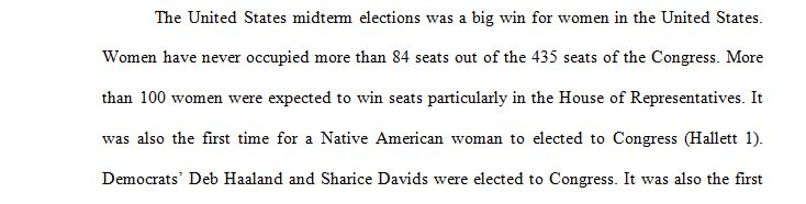 Identify and discuss two reasons why the midterm 2018 election will be considered historic.