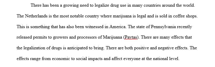 Impact of drug legalization on the economy