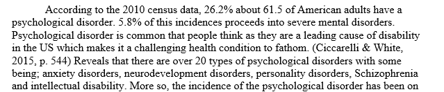 Increase in Psychological Disorders 