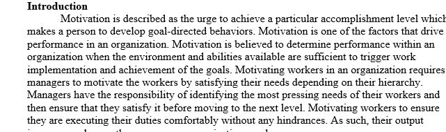 knowledge of motivation issues 