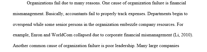 Organizational failure
