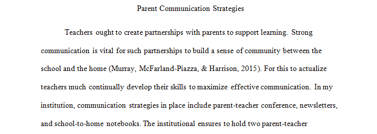Parent Communication Strategies