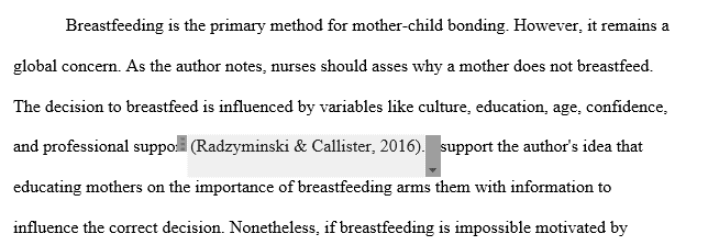 Perception of breastfeeding