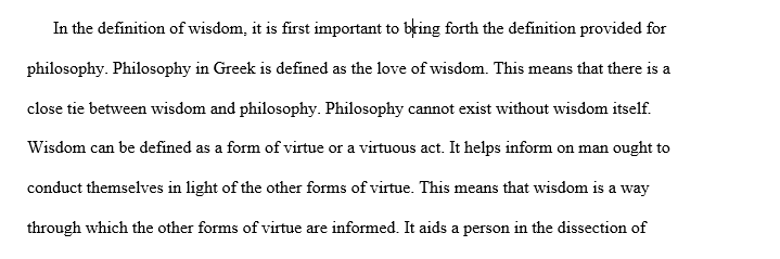Philosophical Definition of Wisdom