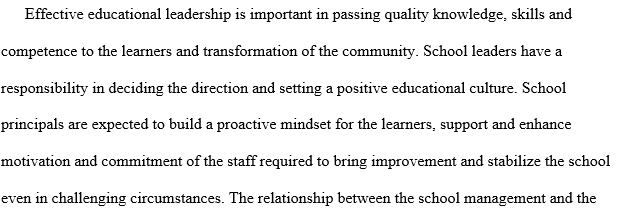 Principles of Educational Leadership