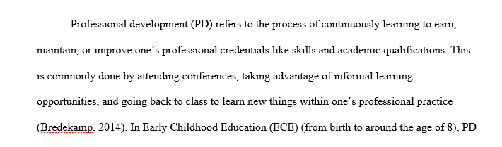 Professional development opportunities for early childhood educators