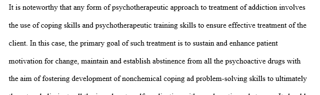 Psychotherapeutic approach to treating of addiction 