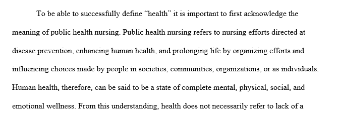 Public health nursing perspective