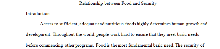 Relationship between food and security