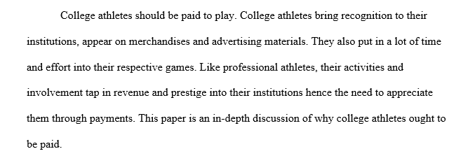 Should college athletes be paid to play