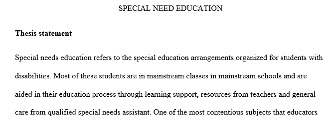 Special needs education 