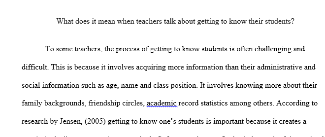 Student teaching setting