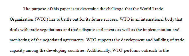 What challenges does the world trade organization still face to be successful
