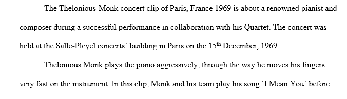 The Playing style of Thelonious Monk
