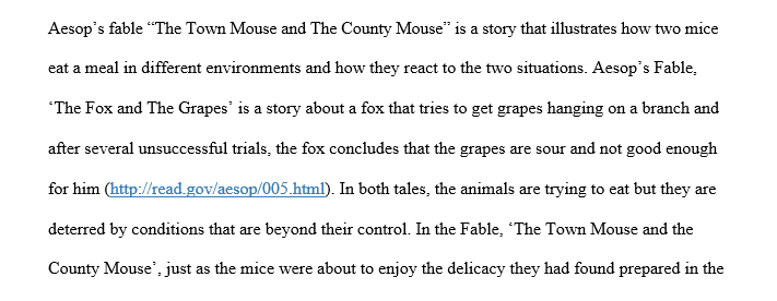 The Town Mouse and the Country Mouse