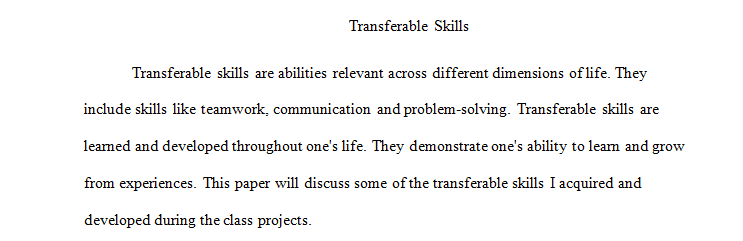 Transferable Skills