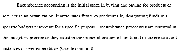 Use of Encumbrance Procedures