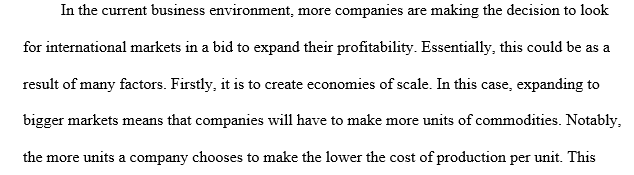 Why do business people look internationally to raise their profitability