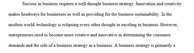 Write essay on  business strategy 