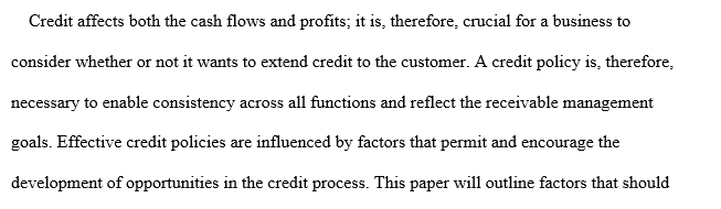 credit policy and decision making 