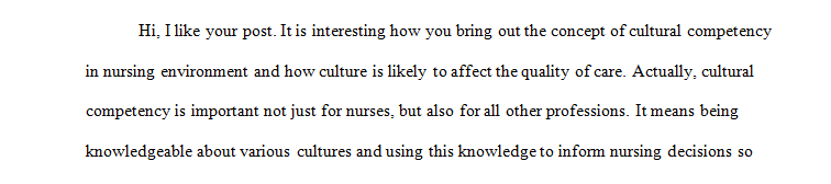 cultural competency in nursing environment 