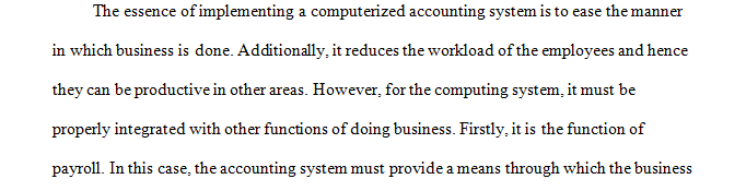 implementing a computerized  accounting system