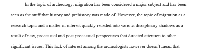 Archeological Perspectives on Mobility and Migration