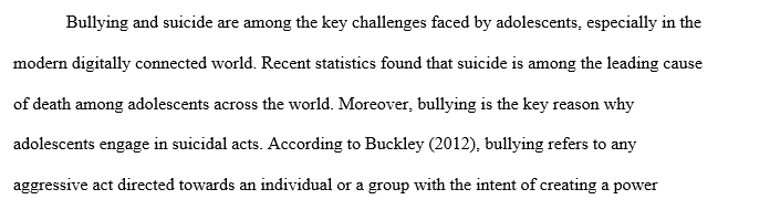 Can bullying lead to adolescent suicide