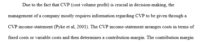 Components of a basic CVP income statement