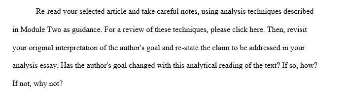 Critical analysis essay