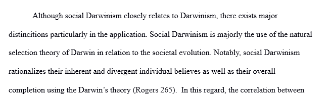 Define the social-Darwinism and how it differs from Darwinism