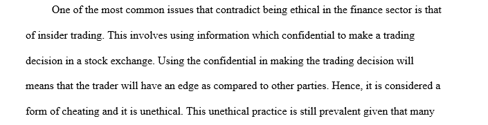 Ethical failure in the financial services industry