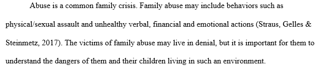 Family affected by physical abuse