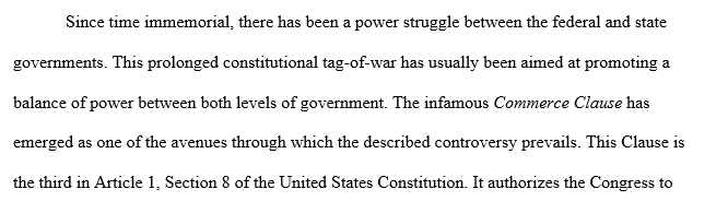 Federal Commerce Clause Power 