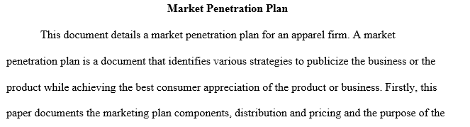 Market Penetration Plan