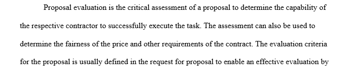 Proposal Evaluation