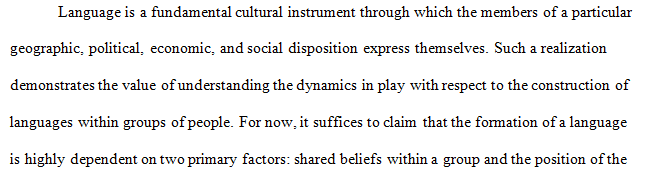 The relationship between a group of people and a language 