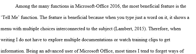  The most beneficial function in Word 2016