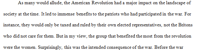 Discuss the outcomes of the American Revolution