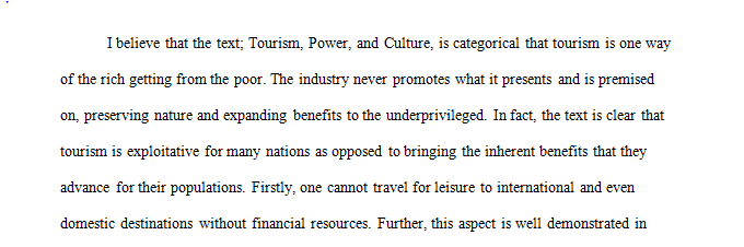 Tourism and Culture 