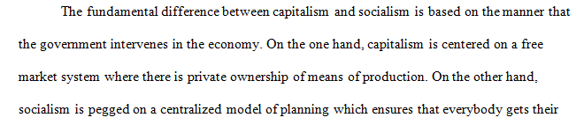 The difference between the economic systems of capitalism and socialism