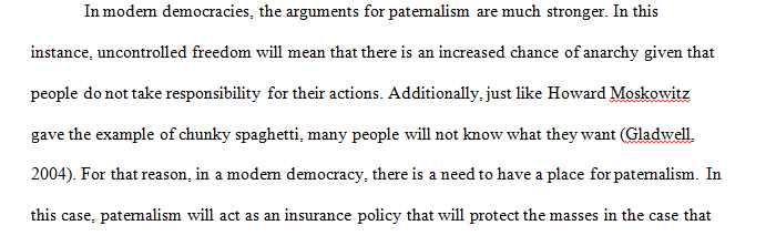 Freedom vs Paternalism and Natural Rights