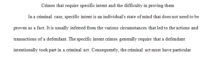 General Intent vs. Specific Intent Crimes