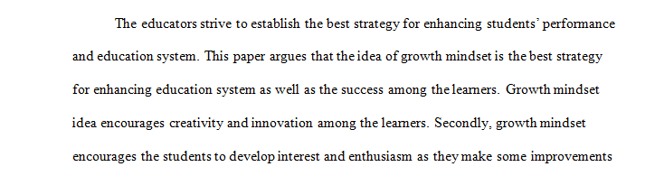 growth mindset the most effective/important way to improve our education system and student success