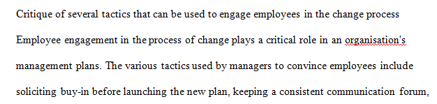 Implanting Change in an Organization